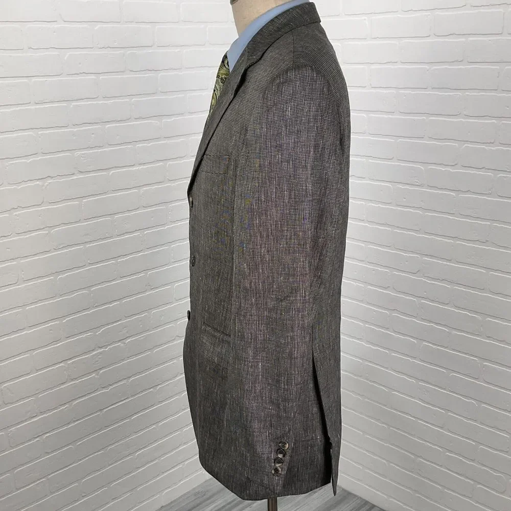Hugo Boss Blazer Men 40R Gray Da‎ Vinci Textured Classic Career Wool Croatia VTG